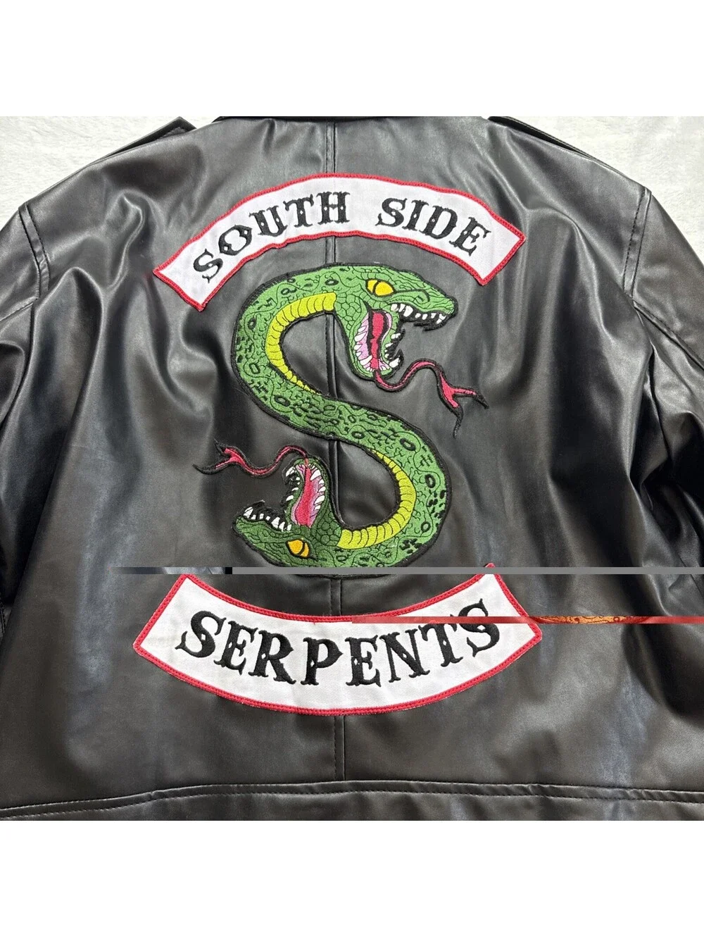 Jacket Faux Leather Serpents Riverdale Southside Side South Black Biker L